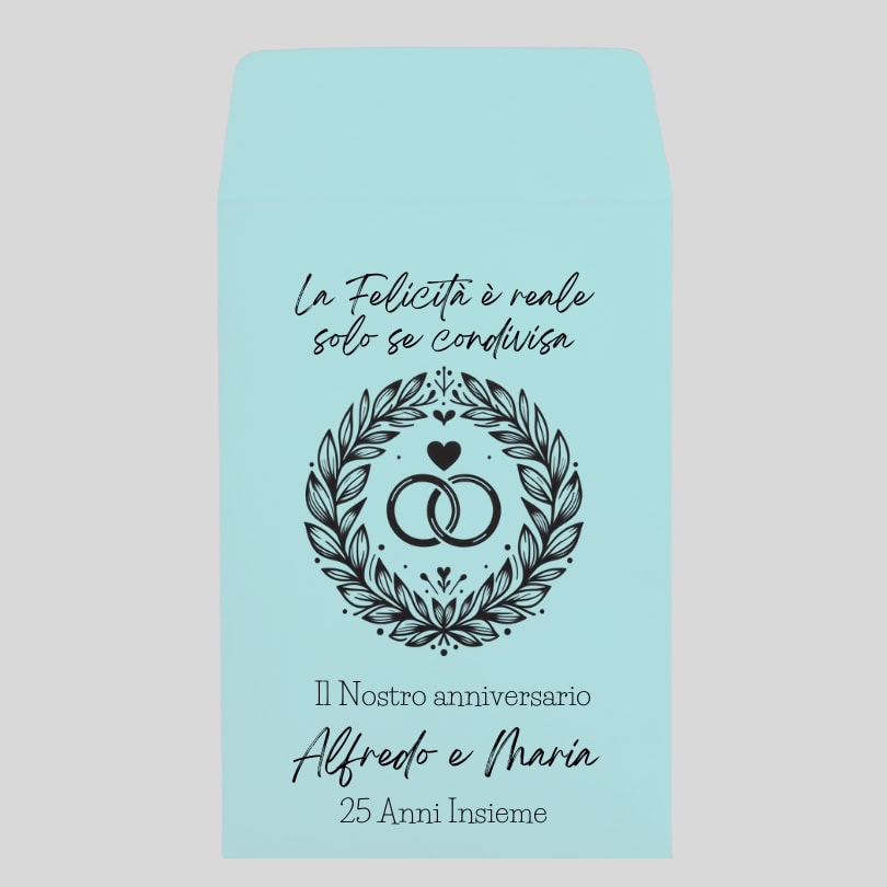sacchetto celeste Anniversario di Matrimonio celste con logo personalizzato