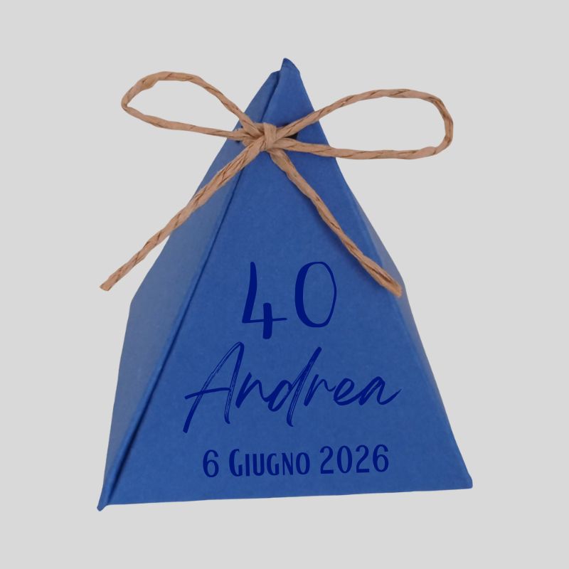 portaconfetti blu royal compleanno 40 con nome