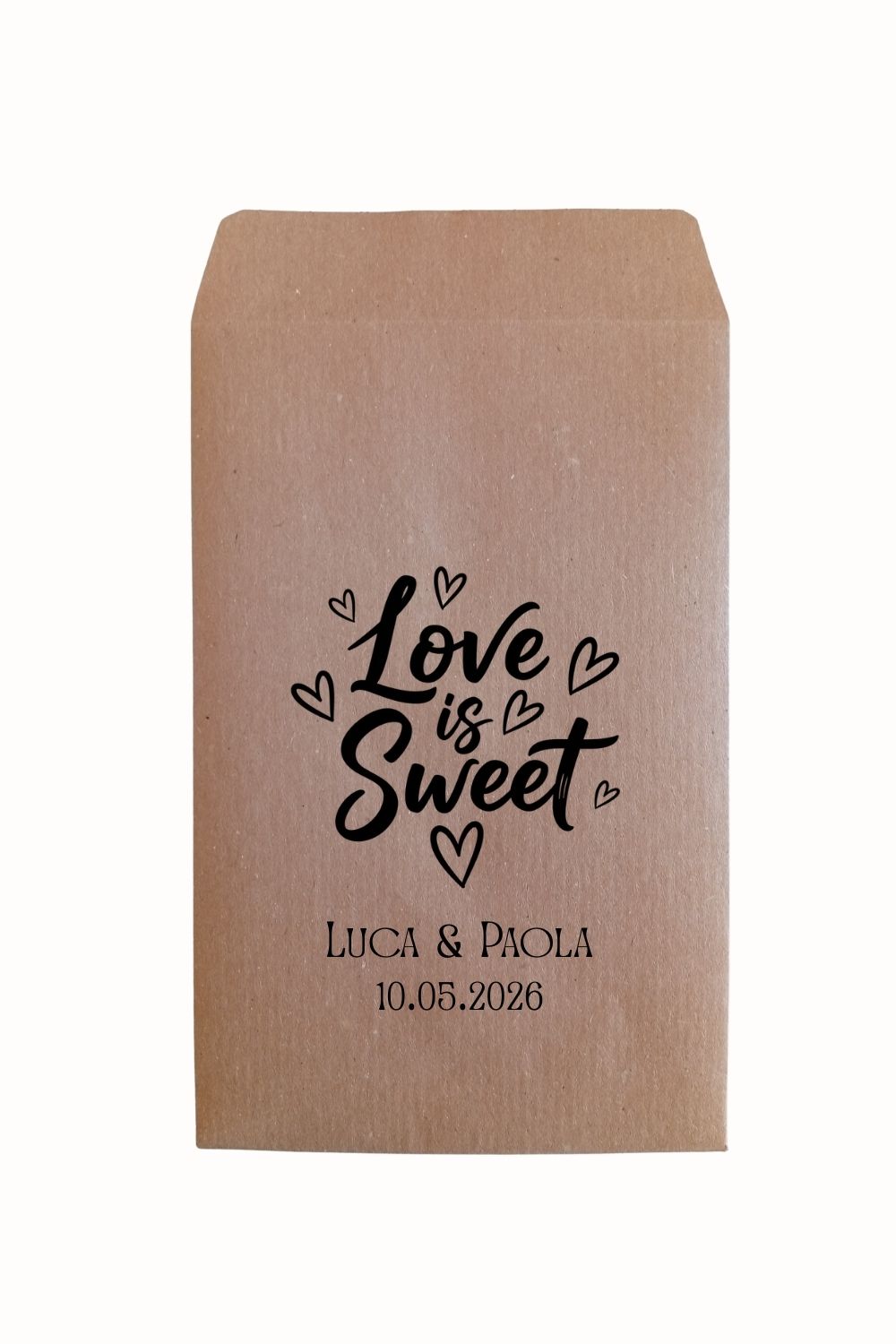 Sacchetti matrimonio love is sweet personalizzati nomi sposi italiani