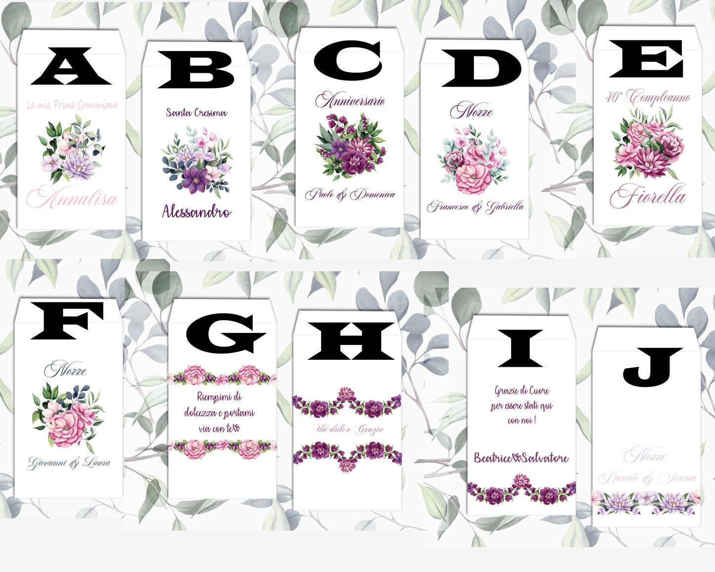 Sacchetti Portaconfetti Personalizzati per Matrimonio | Bustine Carta Eleganti per Confettata e Candy Bar | Stampa con Nomi e Data 50 pz