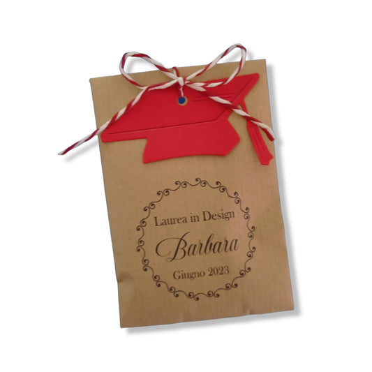 30 Sacchetti bomboniera laurea personalizzati con tocco - Goystudio