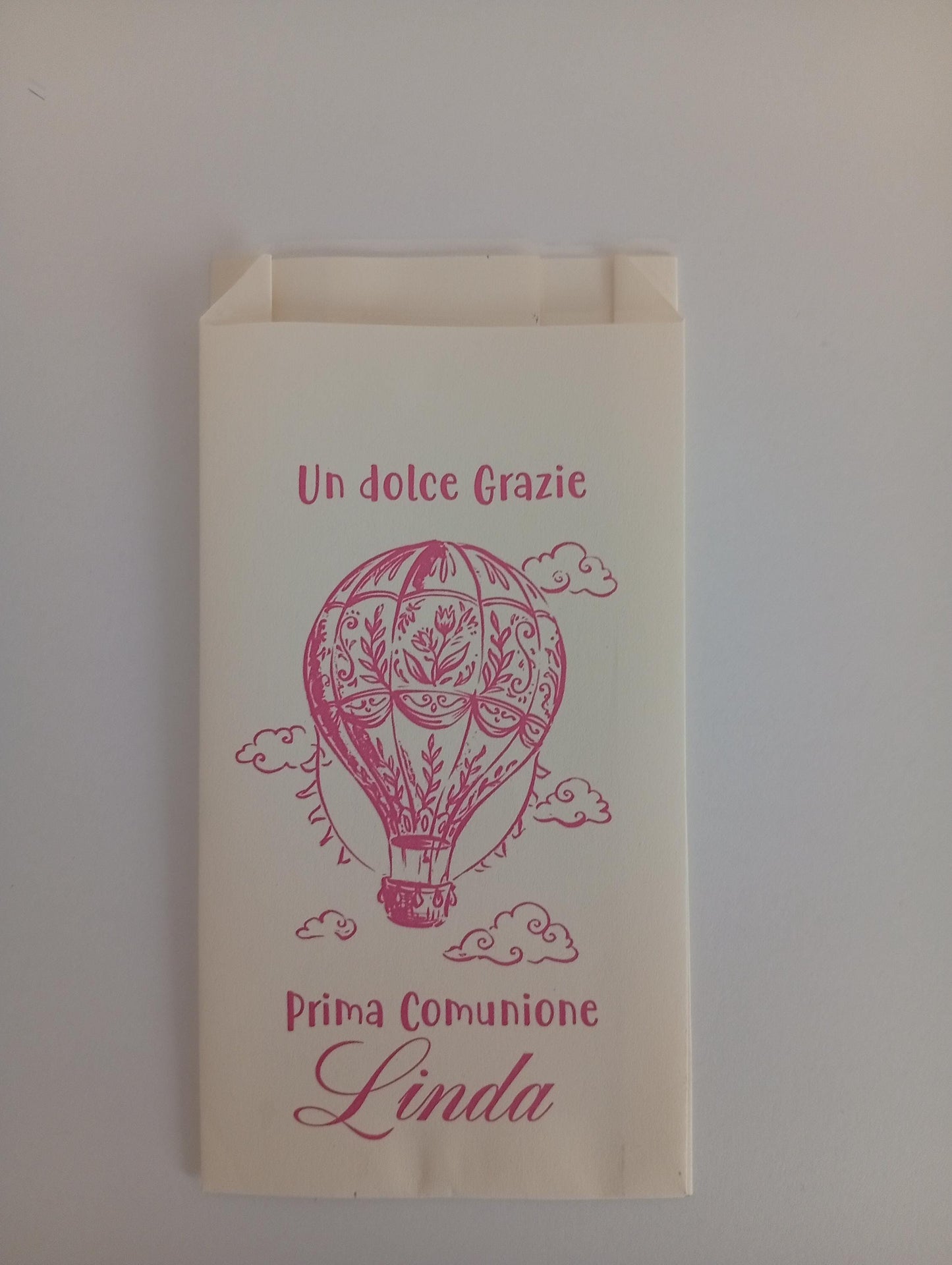 Sacchetti Confettata Personalizzati 50 pz. Bustine Confetti Battesimo Comunione Compleanno Bambina Avorio Panna