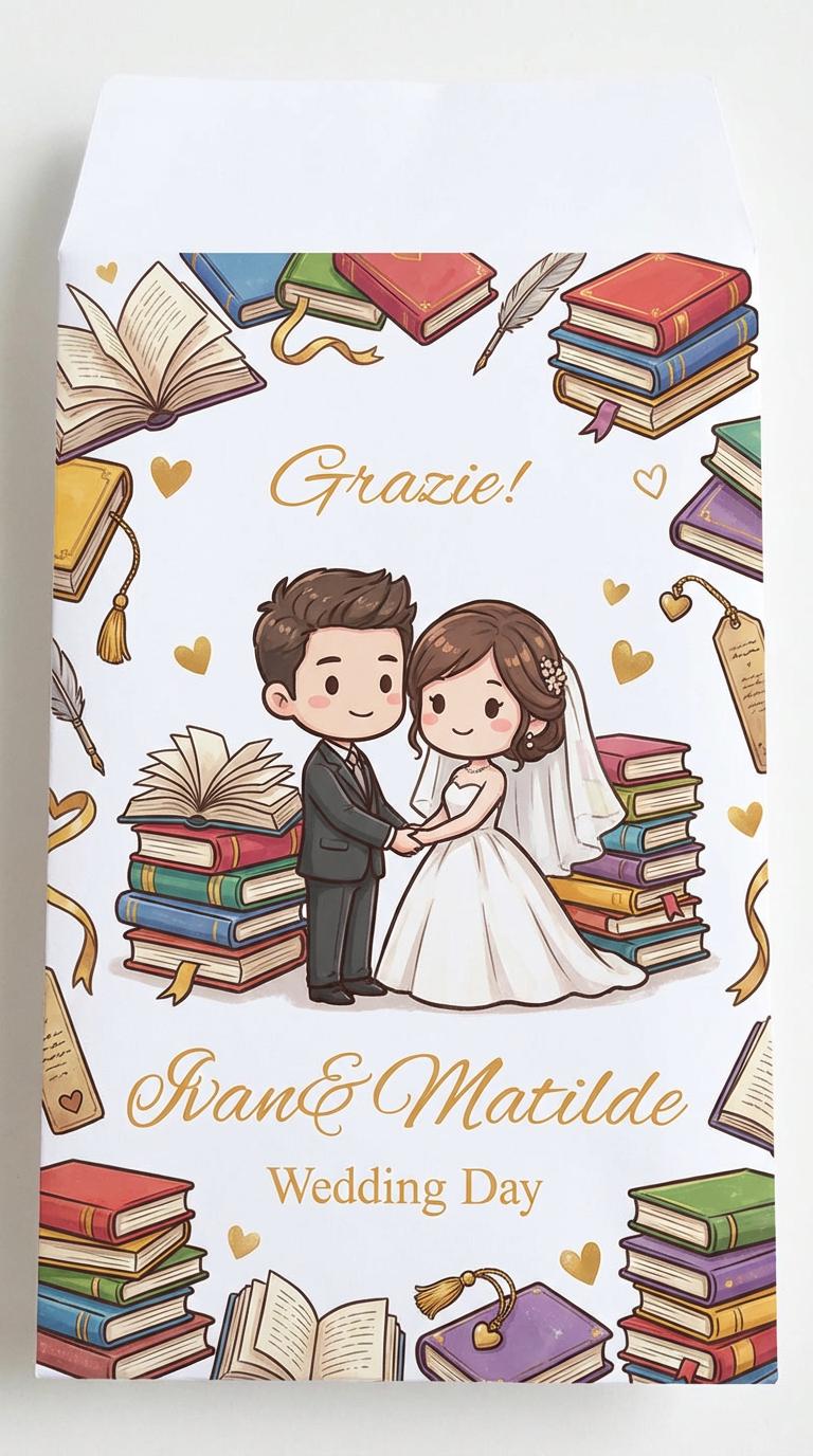 Sacchetti matrimonio per confetti personalizzate, Confettata di nozze sposini anniversario, sposi sportivi, calcio. Sposini con gatto e cane