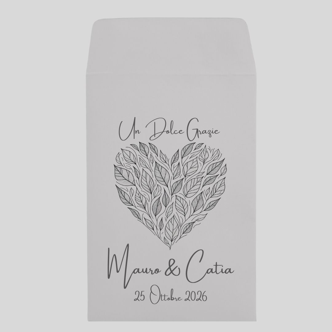 Sacchetto carta per confettata elegante in grigio perla