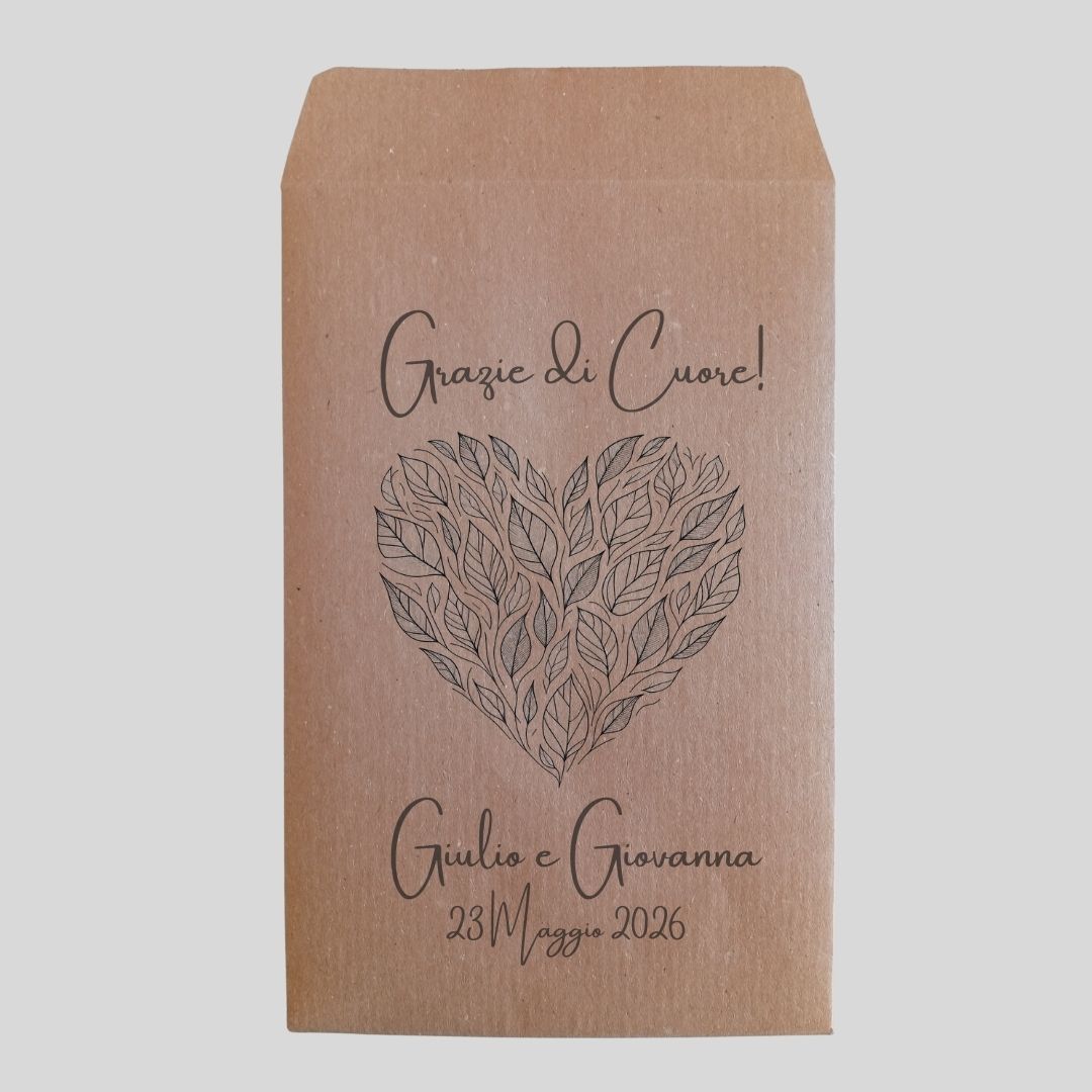 Bustina carta kraft per confetti matrimonio o anniversario