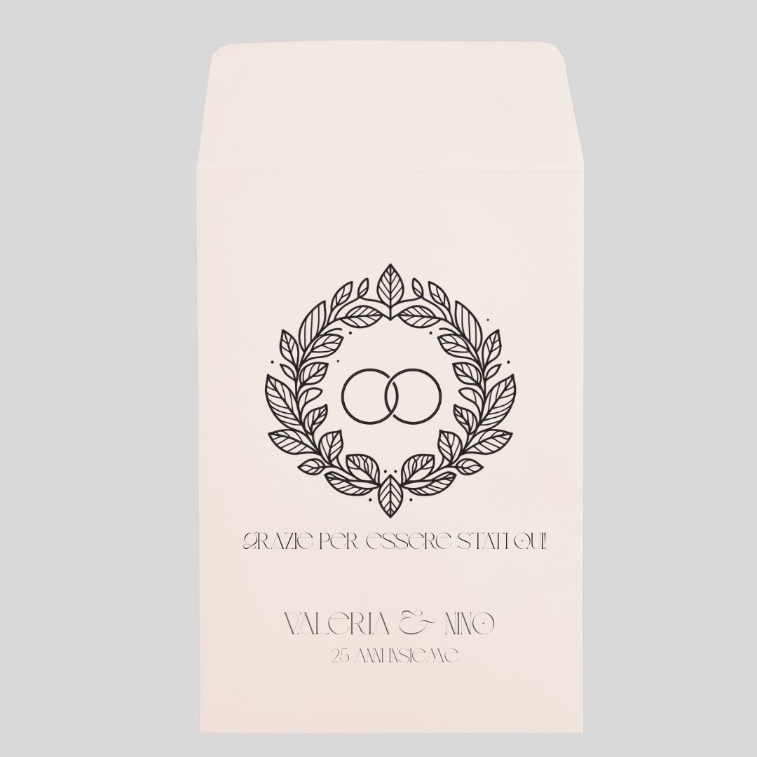 BUSTINA CARTA AVORIO NOZZE LOGO PERSONALIZZATO
