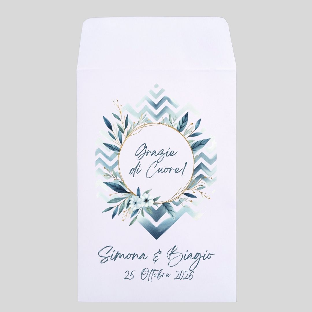 SACCHETTO BIANCO PER CONFETTI CON STAMPA PERSONALIZZATA