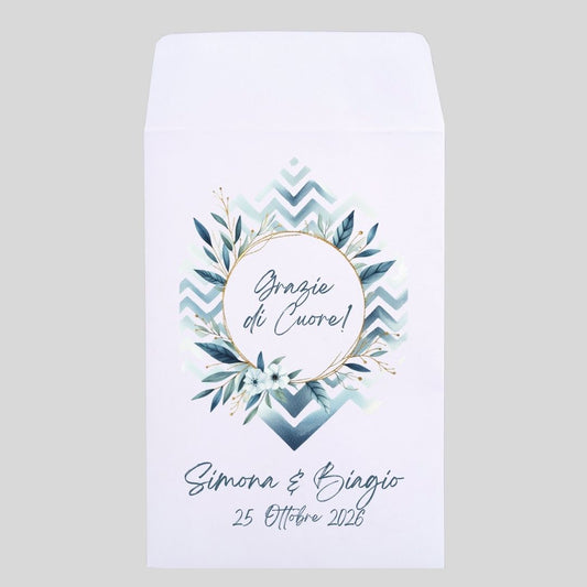 SACCHETTO BIANCO PER CONFETTI CON STAMPA PERSONALIZZATA