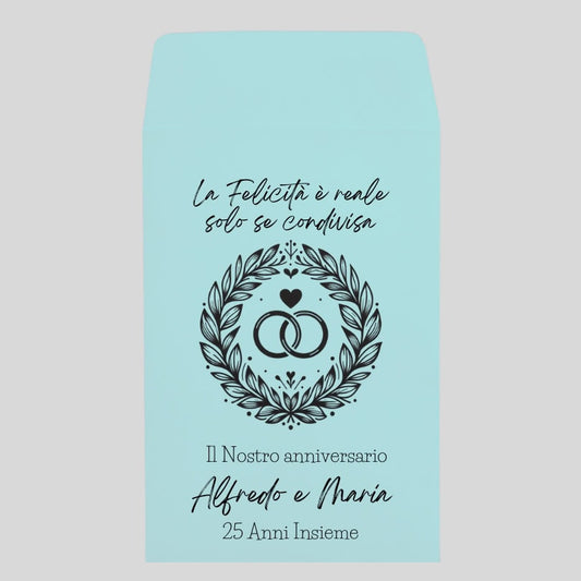 sacchetto celeste Anniversario di Matrimonio celste con logo personalizzato