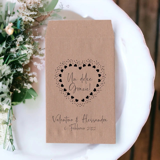 Portaconfetti avana personalizzato matrimonio bomboniere rustiche country