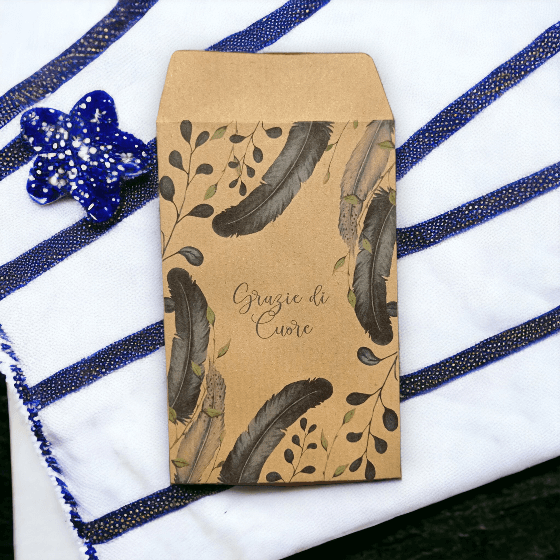 Sacchetti confettata avana personalizzati carta naturale rustico elegante