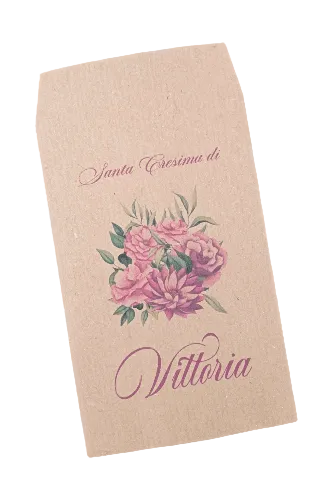 Sacchetto confetti cresima personalizzato carta artigianale GoyStudio
