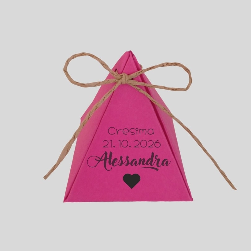 portaconfetti rosa fucsia cresima e comunione bambina