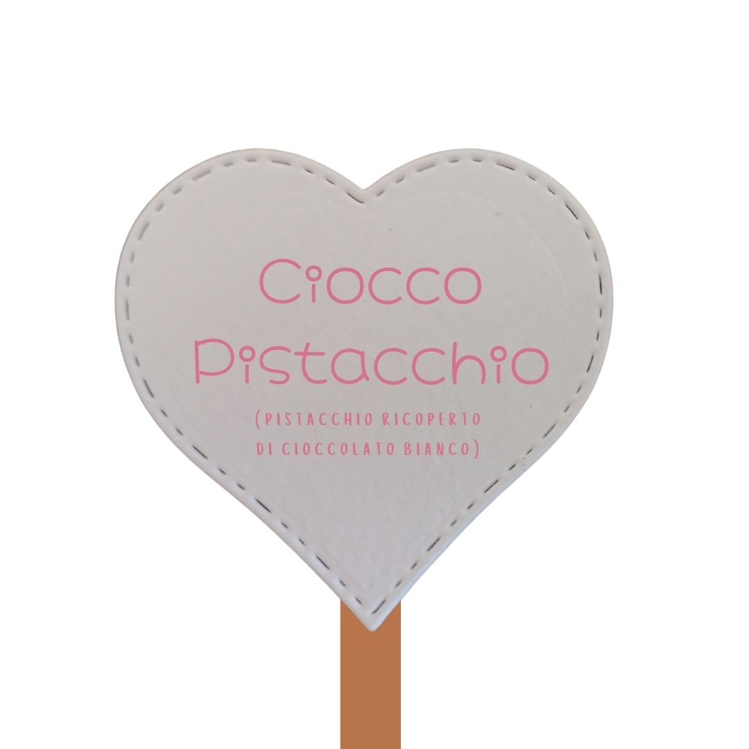 palettina gusto confetti a forma di cuore bianco con stampa rosa