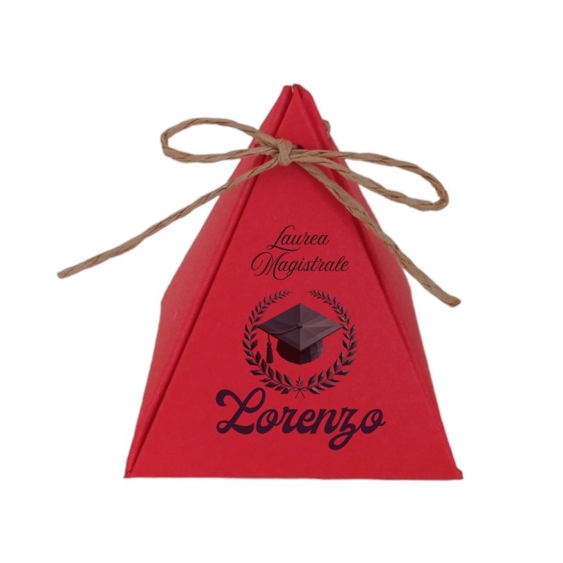 scatolina laurea portaconfetti rossa personalizzata