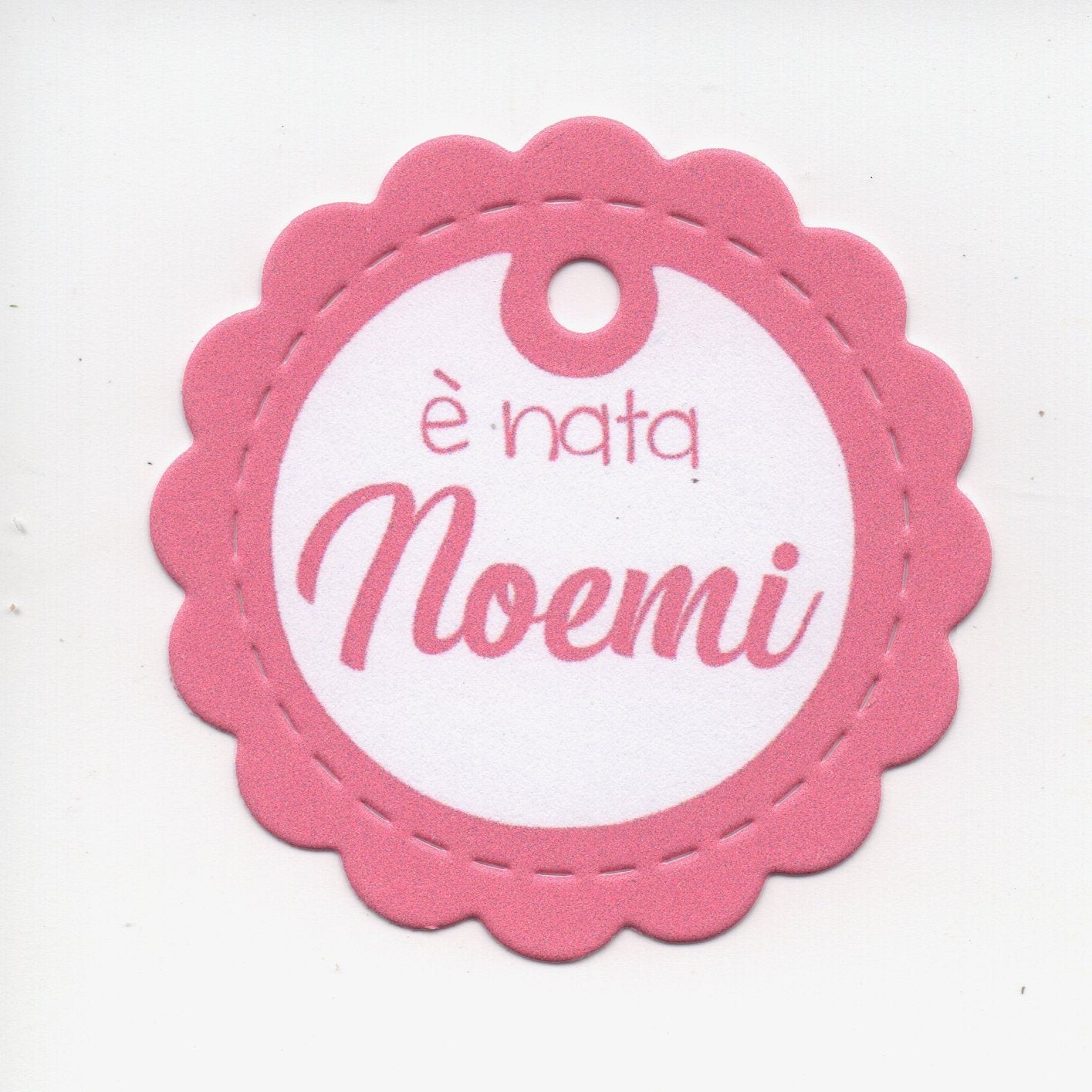 50 tag bomboniera con stampa personalizzata battesimo nascita comunione cresima compleanno