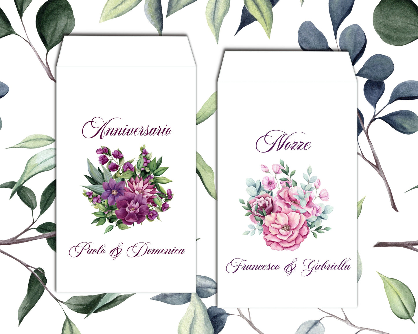 Sacchetti Portaconfetti Personalizzati per Matrimonio | Bustine Carta Eleganti per Confettata e Candy Bar | Stampa con Nomi e Data 50 pz