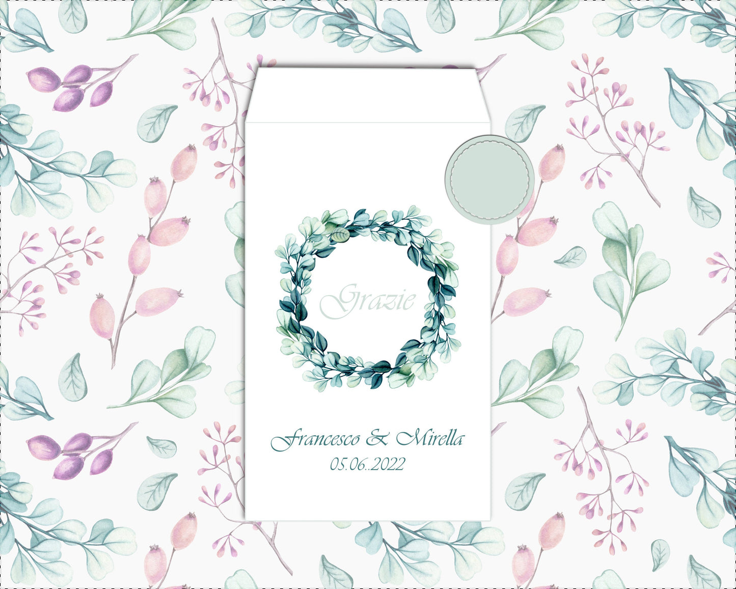 GoyStudio 50 sacchetti carta confetti personalizzabili. bustine bianche con stampa per matrimonio anniversario occasioni speciali