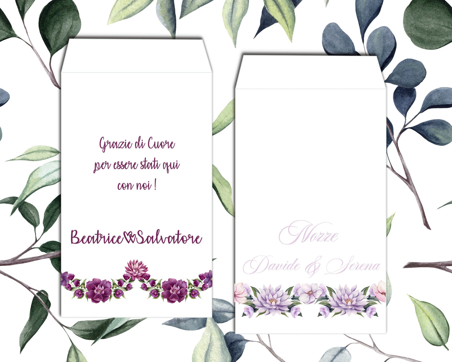 Sacchetti Portaconfetti Personalizzati per Matrimonio | Bustine Carta Eleganti per Confettata e Candy Bar | Stampa con Nomi e Data 50 pz