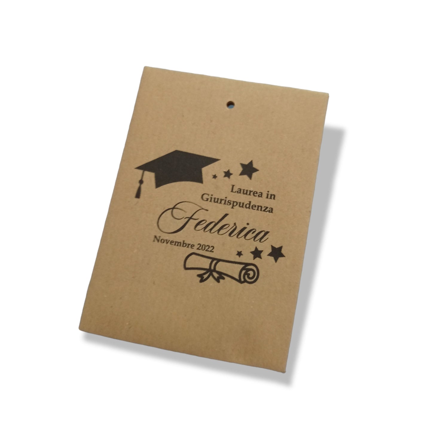 Sacchetti carta kraft bomboniere laurea personalizzati 10 grafiche tocco pergamena Arcobaleno Confettata università