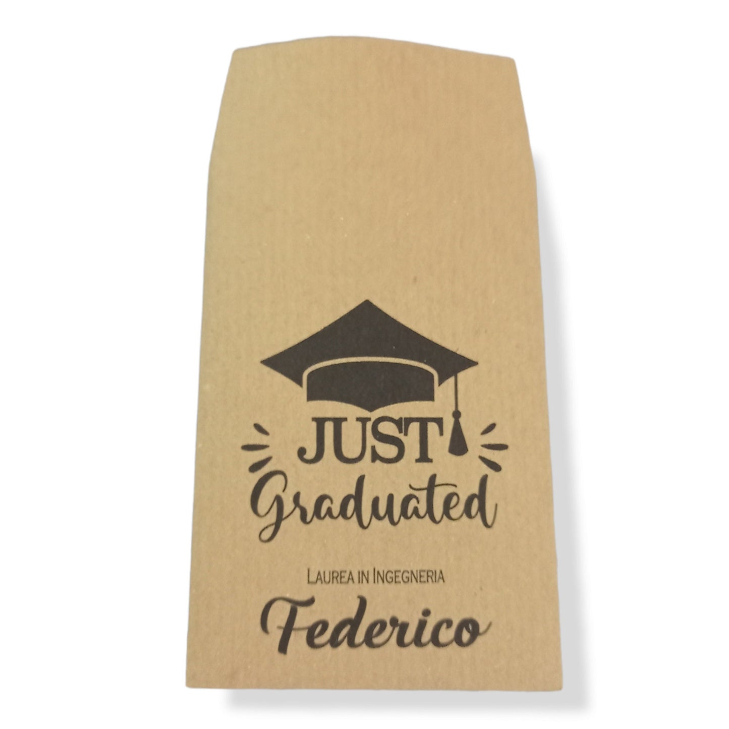 Sacchetti carta kraft bomboniere laurea personalizzati 10 grafiche tocco pergamena Arcobaleno Confettata università
