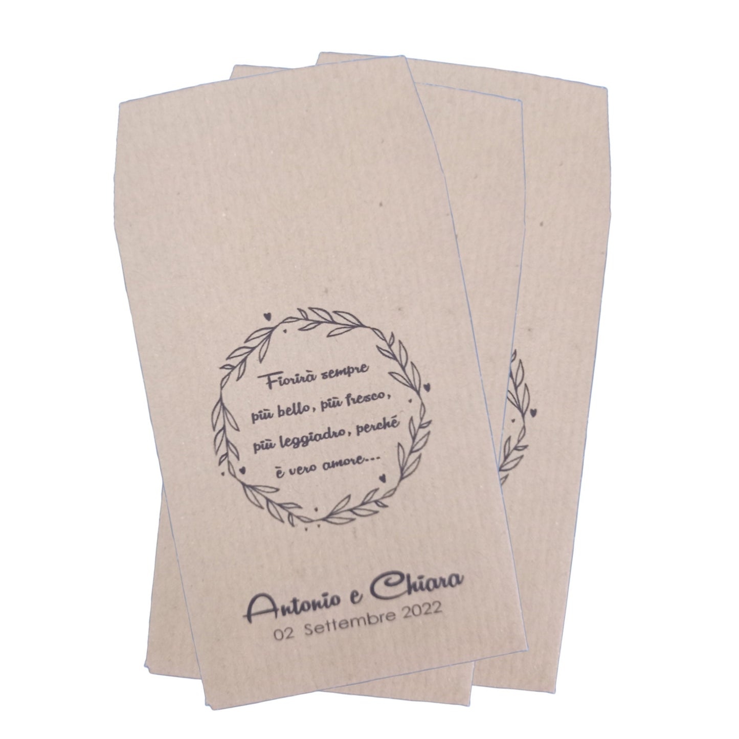 50 Sacchetti personalizzati in carta kraft nozze anniversario battesimo cresima comunione, bustine per confettata, lancio del riso, semi