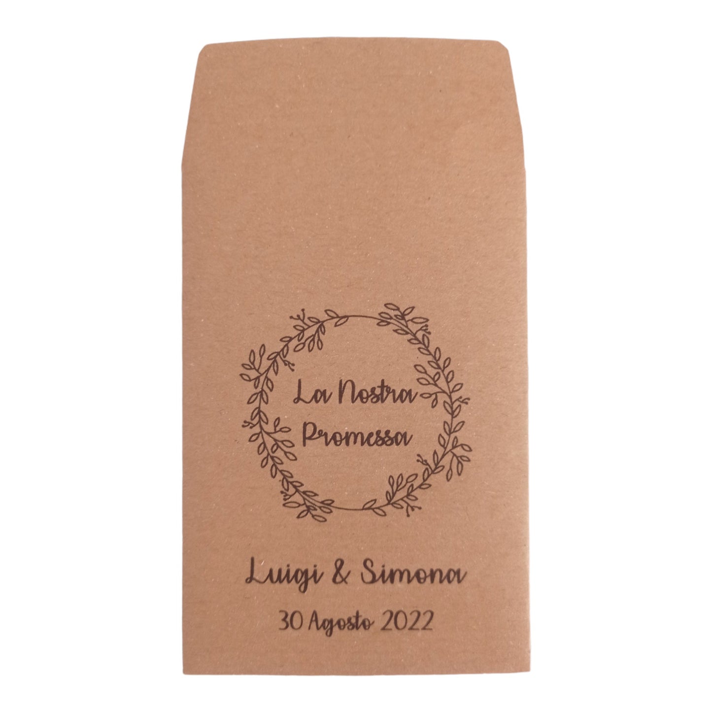 50 Sacchetti personalizzati in carta kraft nozze anniversario battesimo cresima comunione, bustine per confettata, lancio del riso, semi