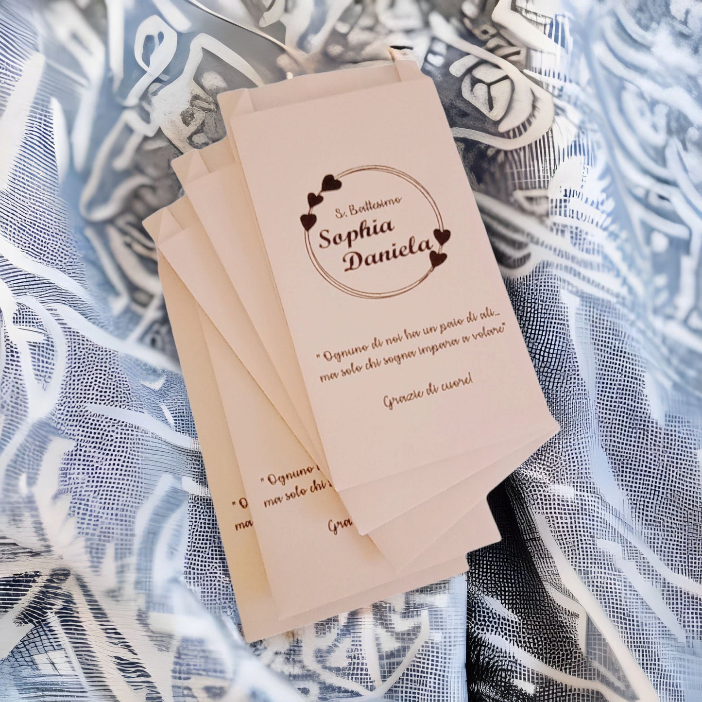 50 bustine carta personalizzate matrimonio anniversario cresima comunione battesimo compleanno