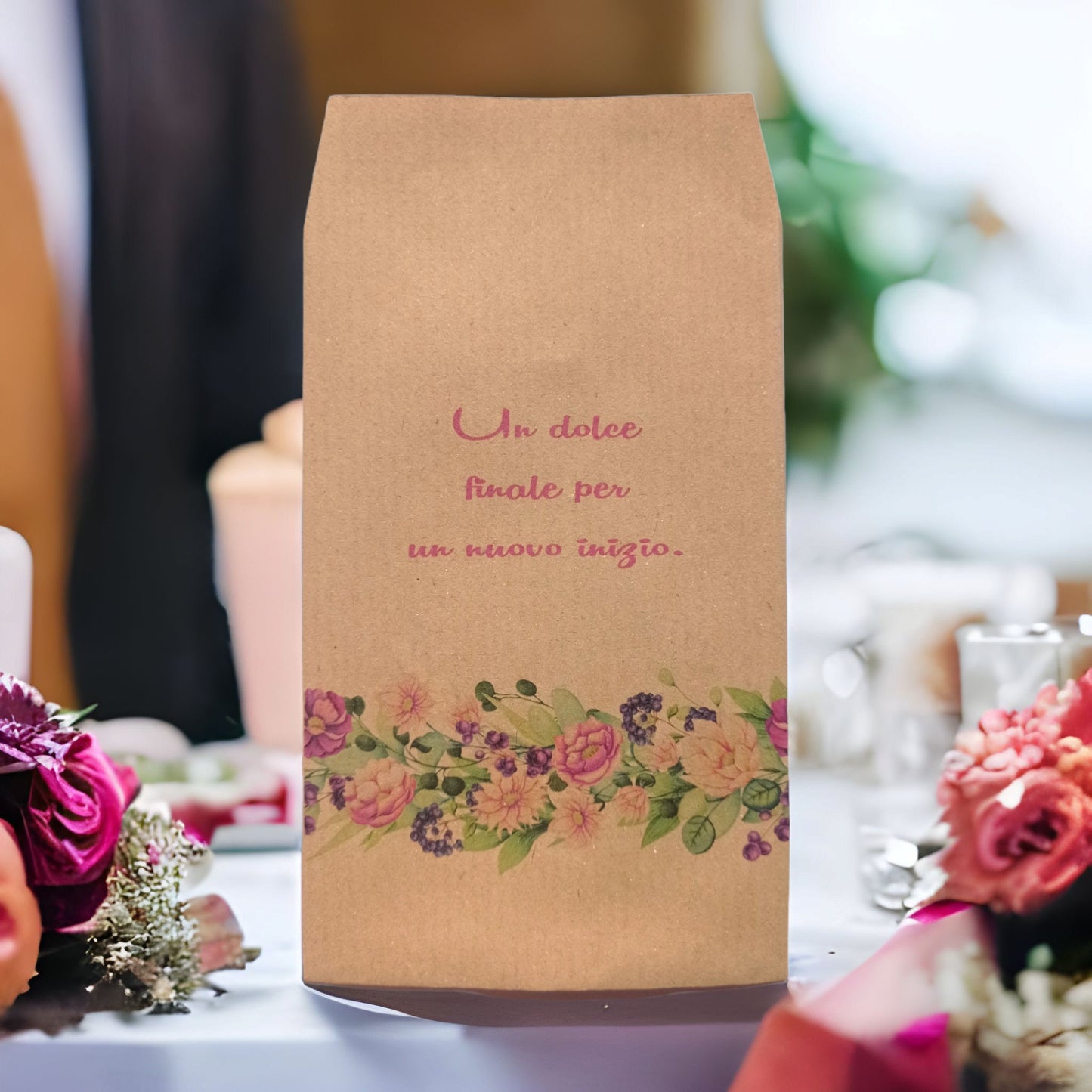 50 Sacchetti personalizzati in carta kraft nozze anniversario battesimo cresima comunione. Bustine confettata. Sacchetto confetti.