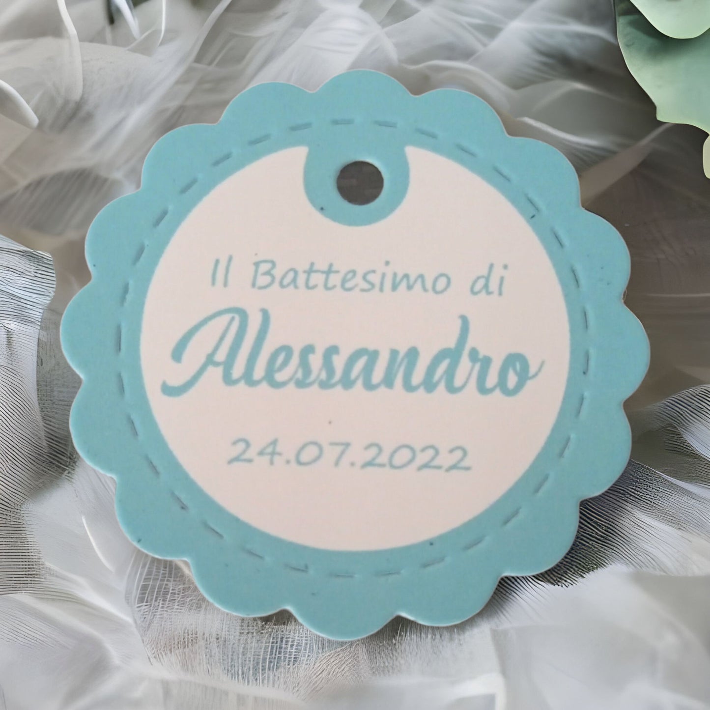 50 tag bomboniera con stampa personalizzata battesimo nascita comunione cresima compleanno