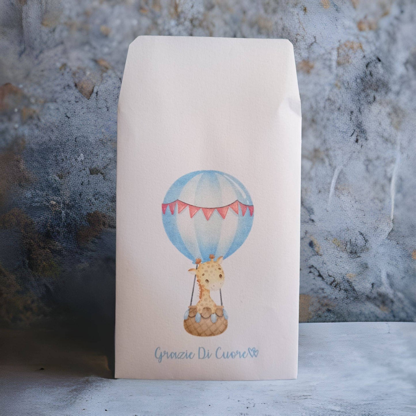 GoyStudio 50 sacchetti carta confetti personalizzabili. Bustina confettata nascita battesimo baby shower primo compleanno
