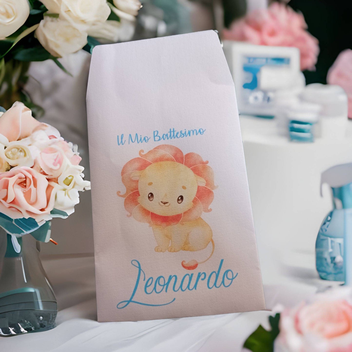 GoyStudio 50 sacchetti carta confetti personalizzabili. Bustina confettata nascita battesimo baby shower primo compleanno