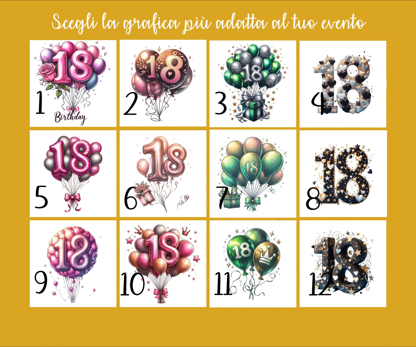 Set di Portaconfetti tema 18 anni, diciottesimo ragazza / ragazzo