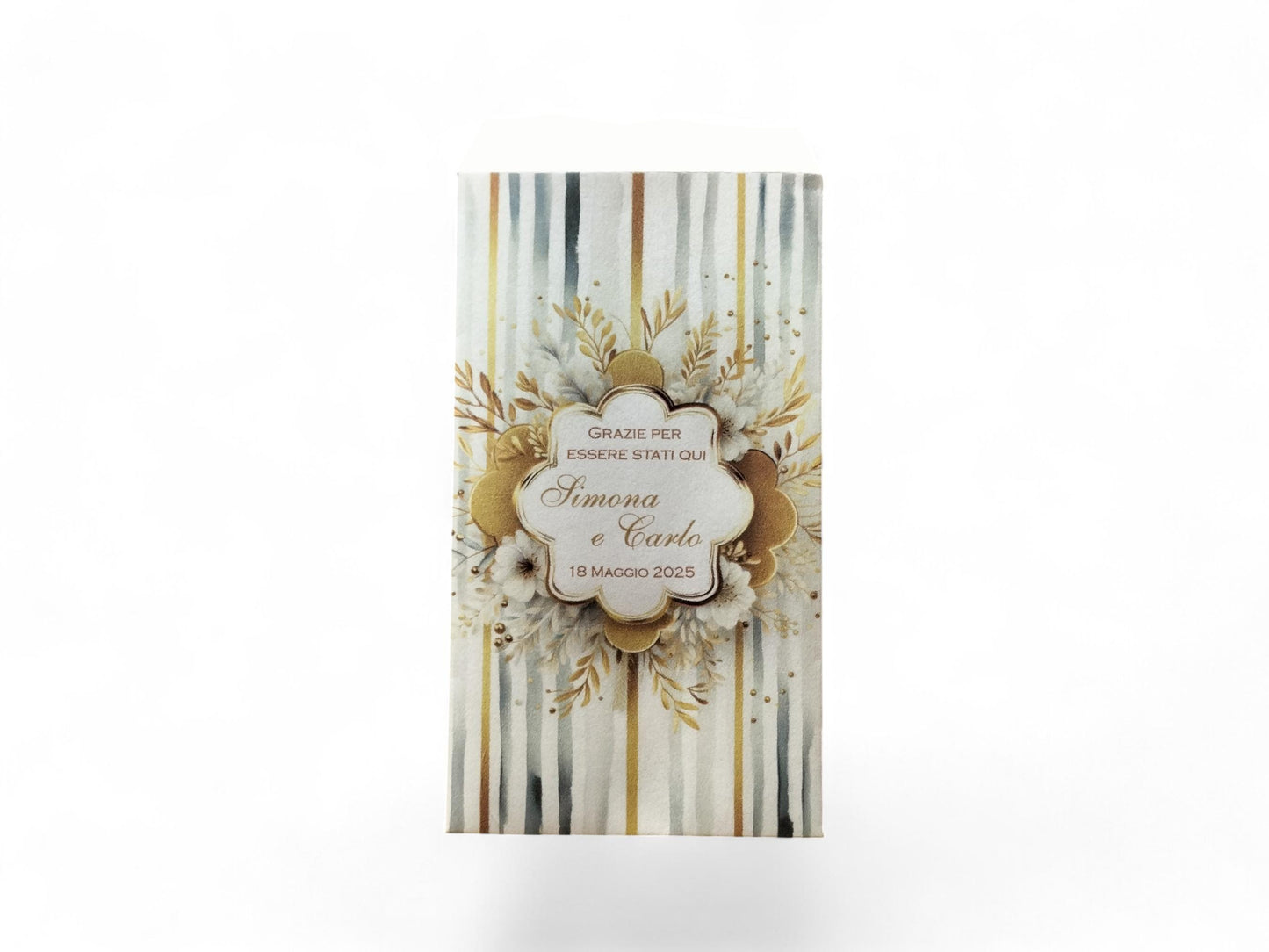 50 sacchetti personalizzati carta bianc, bustine confetti