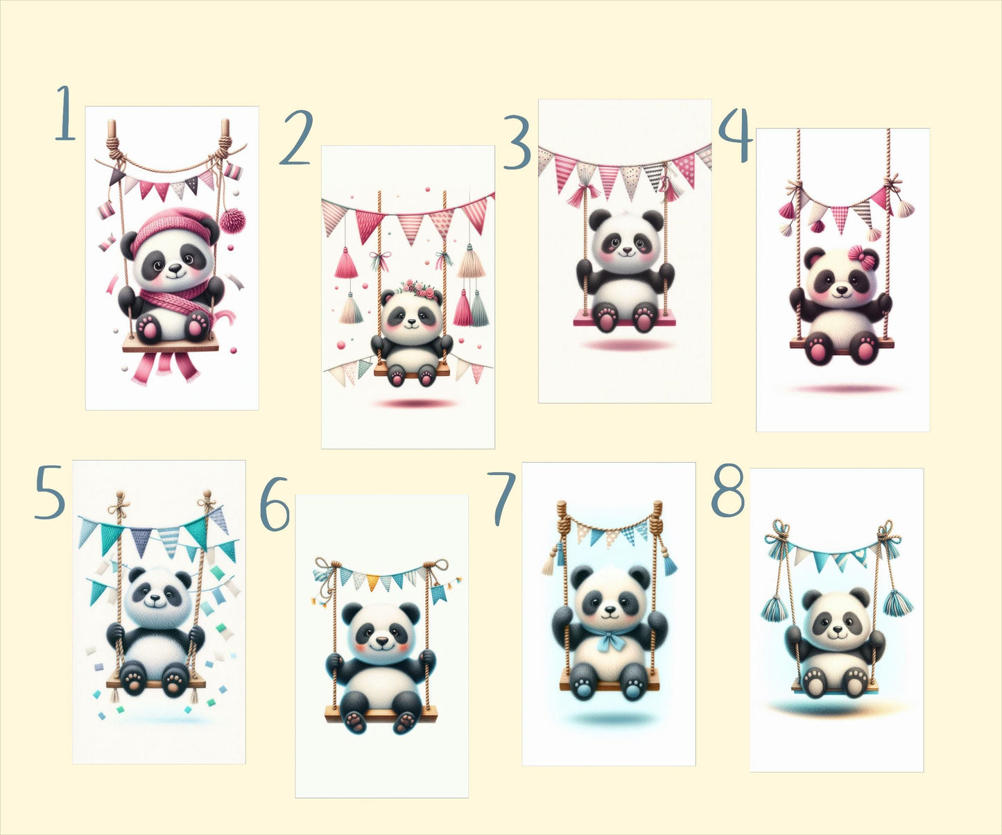 Sacchetti Confetti Panda Personalizzati - Bomboniere Battesimo Nascita Comunione - 50 Pezzi Plastic Free Kawaii
