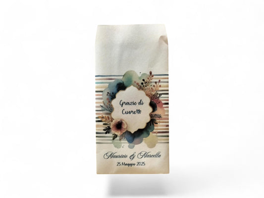 50 Sacchetti personalizzati in carta -bianca. nozze anniversario battesimo cresima comunione. Bustine confettata. Sacchetto confetti.