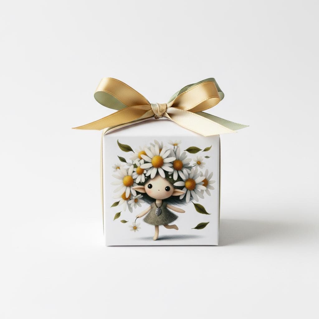 Scatoline portaconfetti Fatine – Cubo 6x6x6 cm – Prima Comunione / Battesimo Bambina – 12 design – Personalizzabili