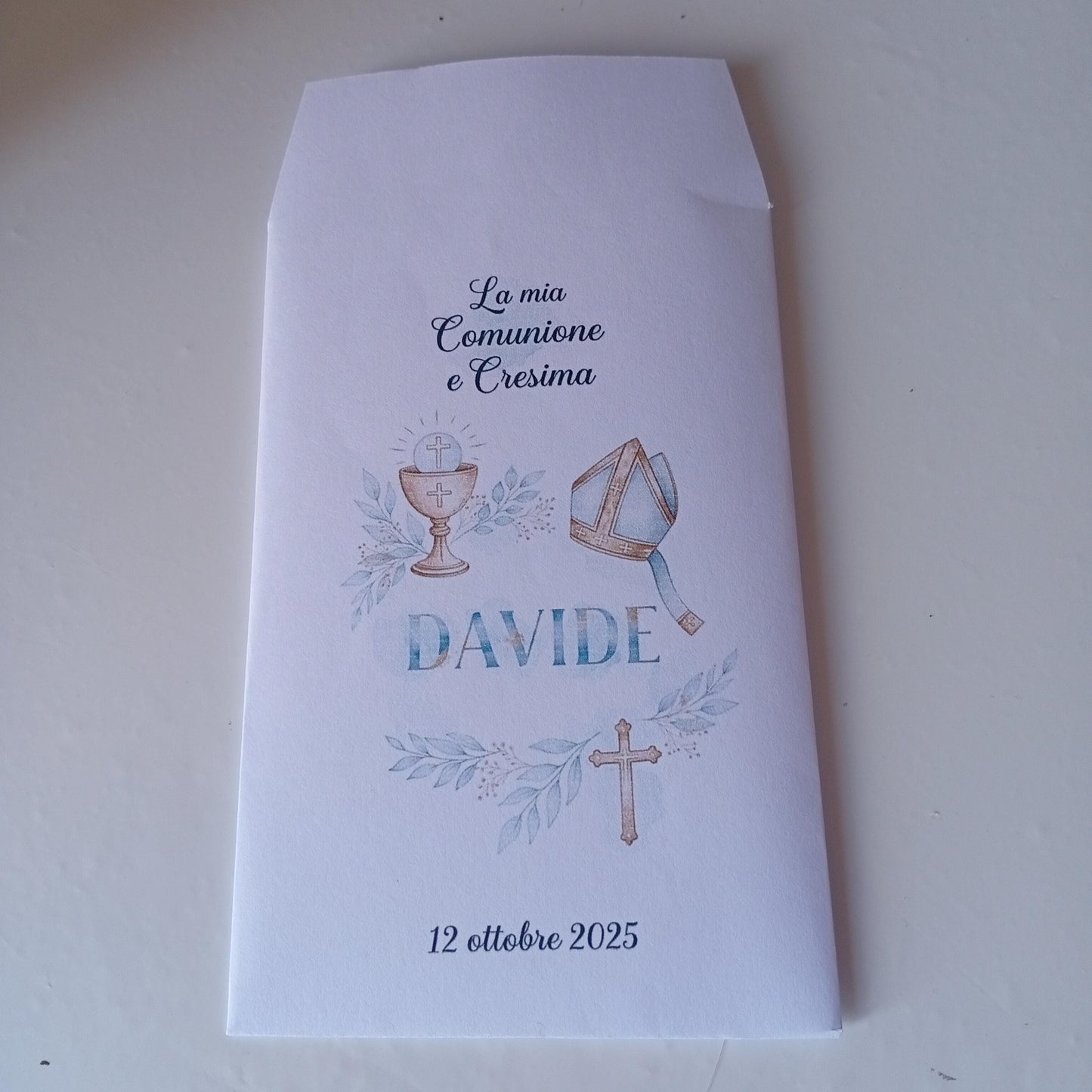50 Sacchetti in carta, bustine confettata prima comunione bambina. Sacchetto per confetti o caramelle. Bomboniera, fine festa personalizzato