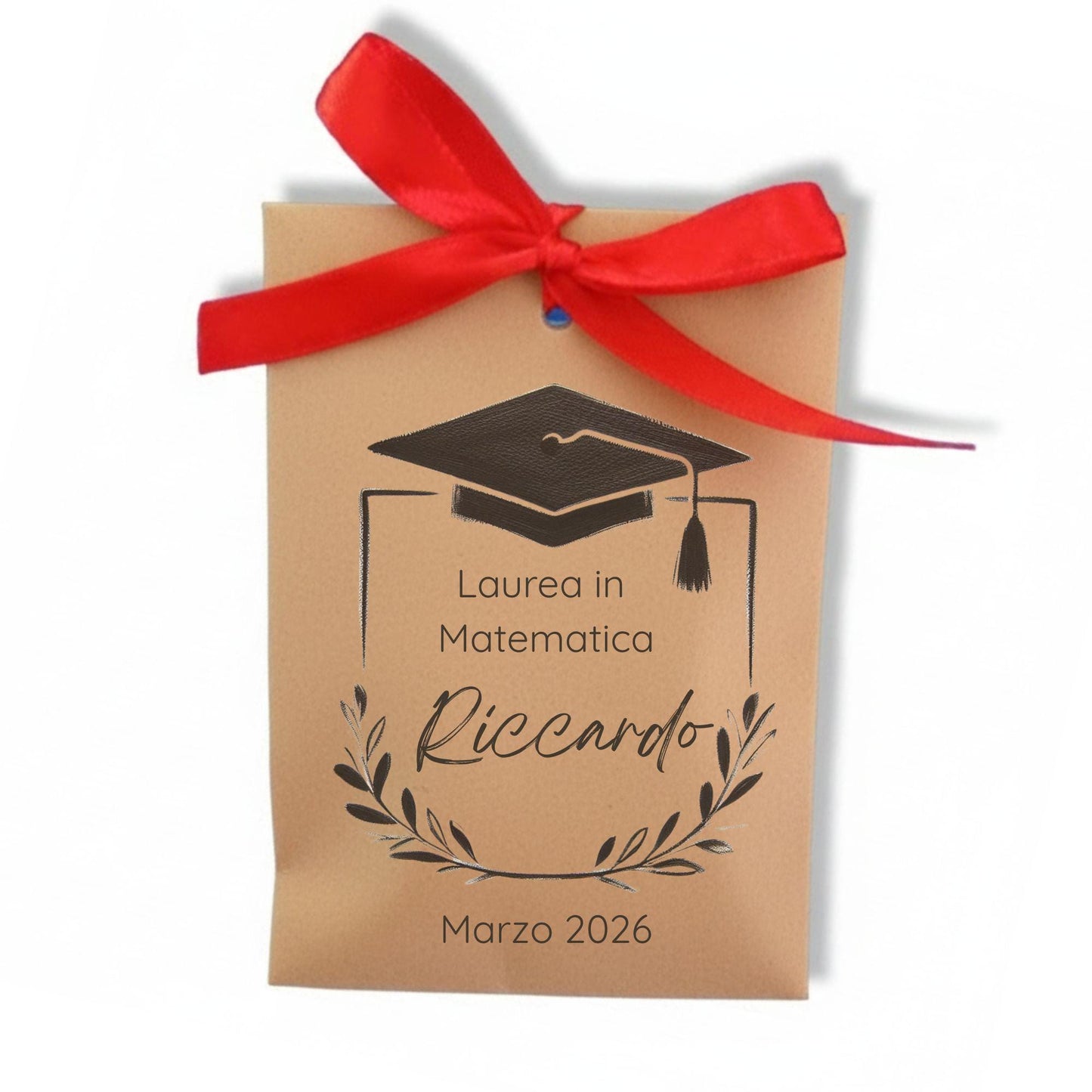 50 Sacchetti carta kraft personalizzabili Laurea, bmboniere laurea, confettata per diploma di laurea, magistrale, sacchetti eco friendly