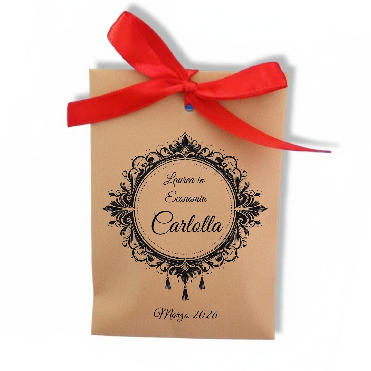 50 Sacchetti carta kraft personalizzabili Laurea, bmboniere laurea, confettata per diploma di laurea, magistrale, sacchetti eco friendly