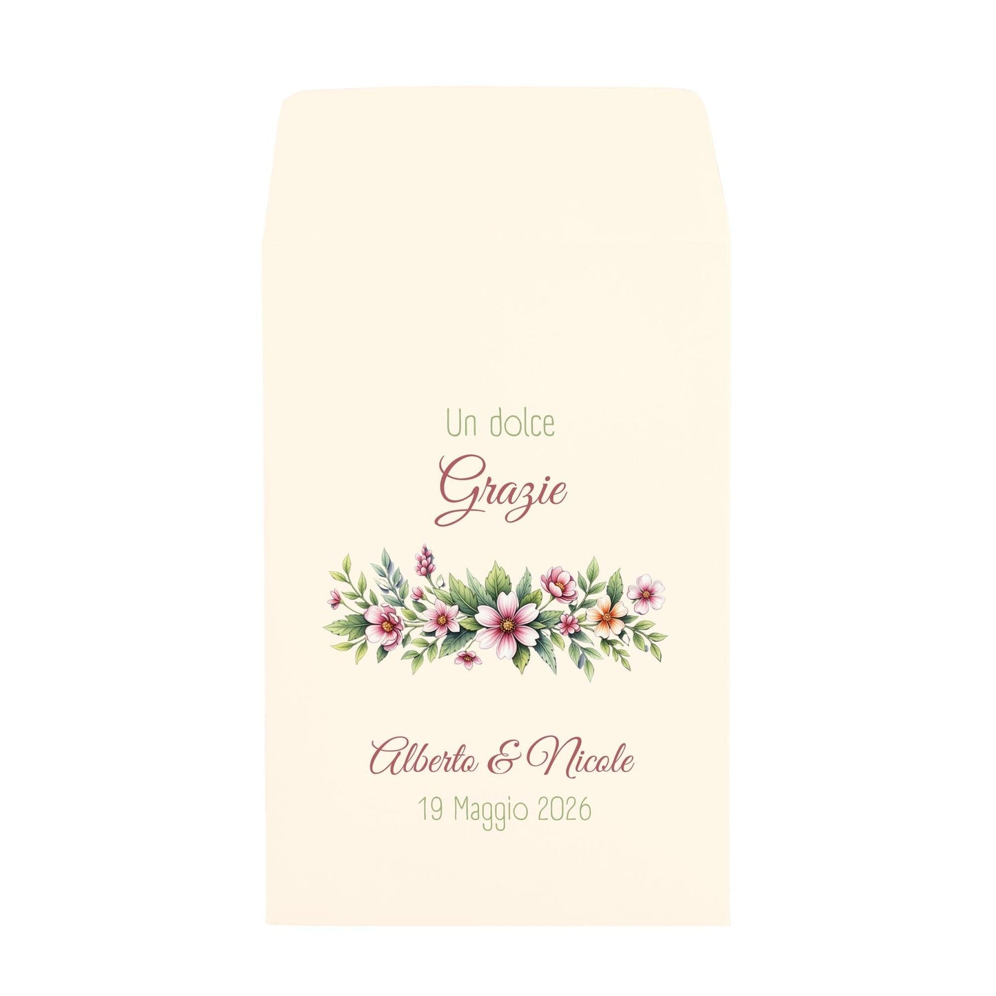 50 Sacchetti personalizzati in carta avorio Matrimonio. Bustine confettata. Sacchettini per confetti personalizzato.