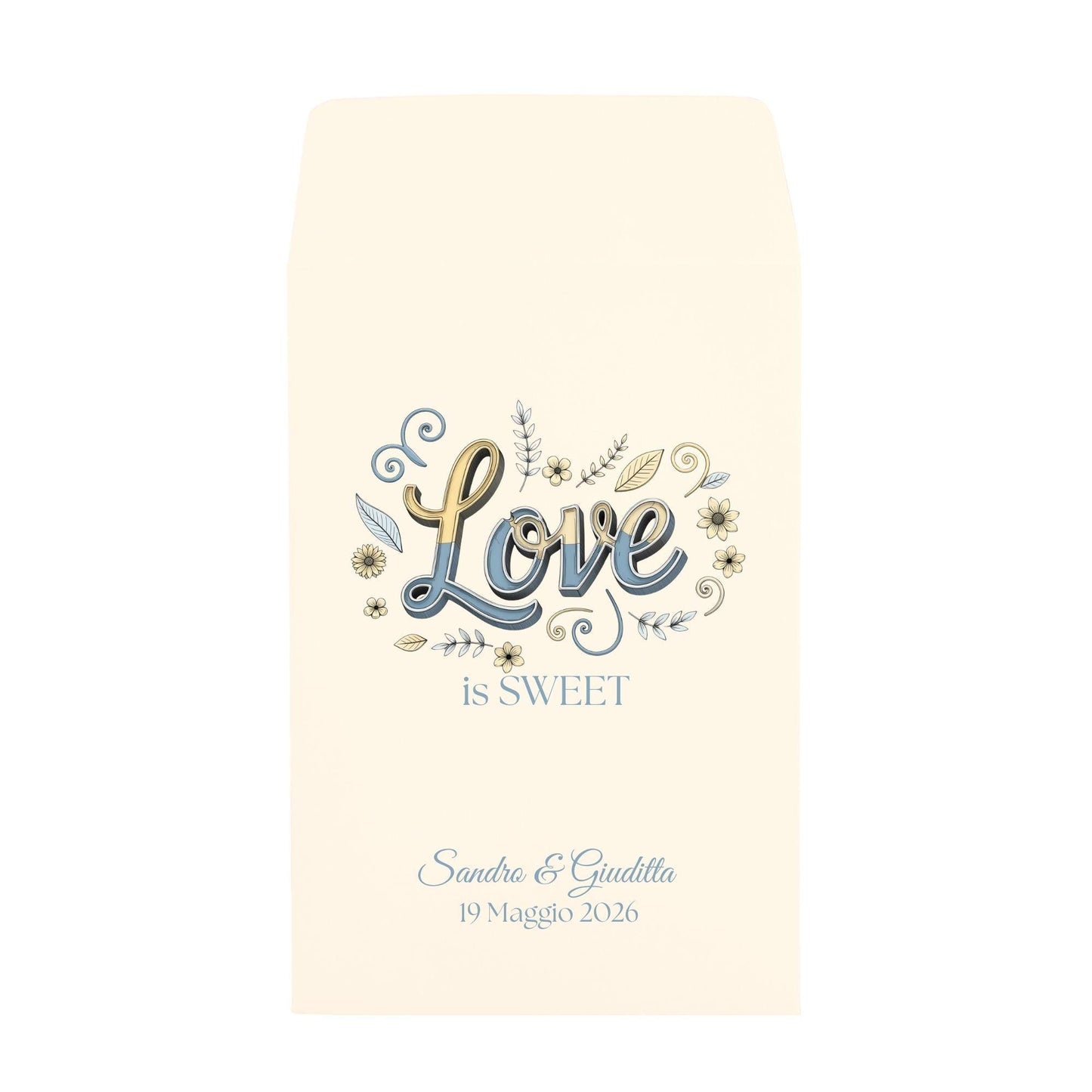 50 Sacchetti personalizzati in carta avorio Matrimonio. Bustine confettata. Sacchettini per confetti personalizzato.