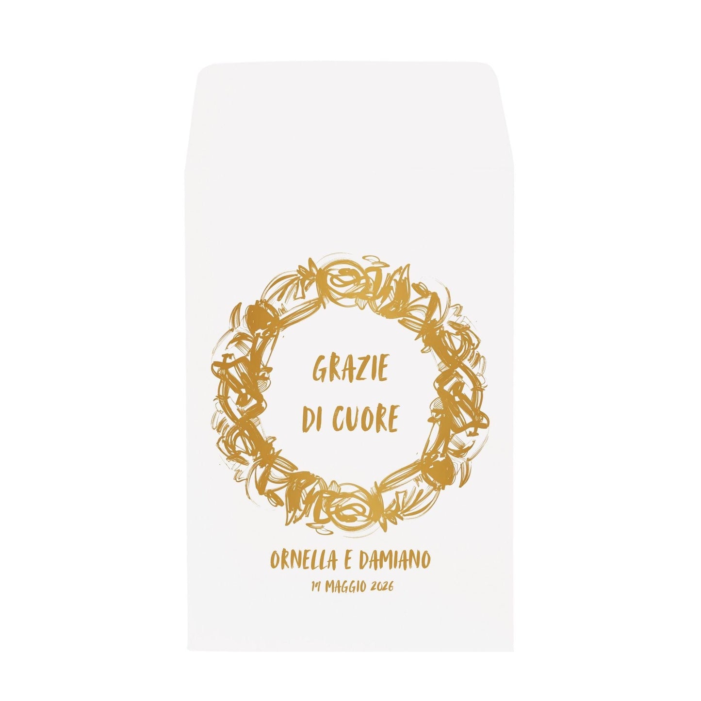 GoyStudio 50 sacchetti carta confetti personalizzabili. bustine bianche con stampa per matrimonio anniversario occasioni speciali