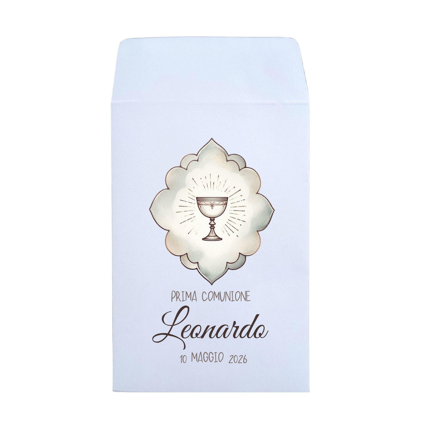 50 sacchetti carta personalizzati, confettata. Prima Comunione, bustine con  calici personalizzate.