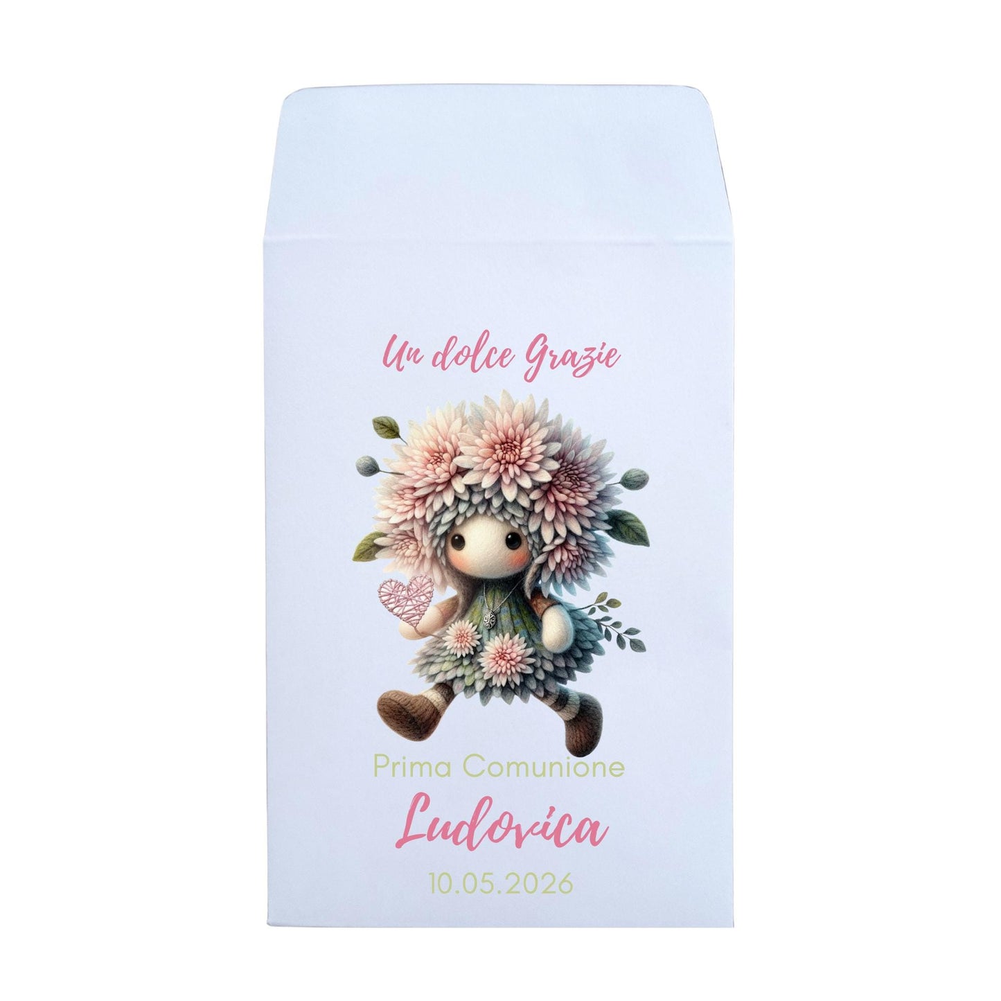 50 Sacchetti battesimo Bambina, bustine per confetti e confettata con fatine di fiori e farfalle.