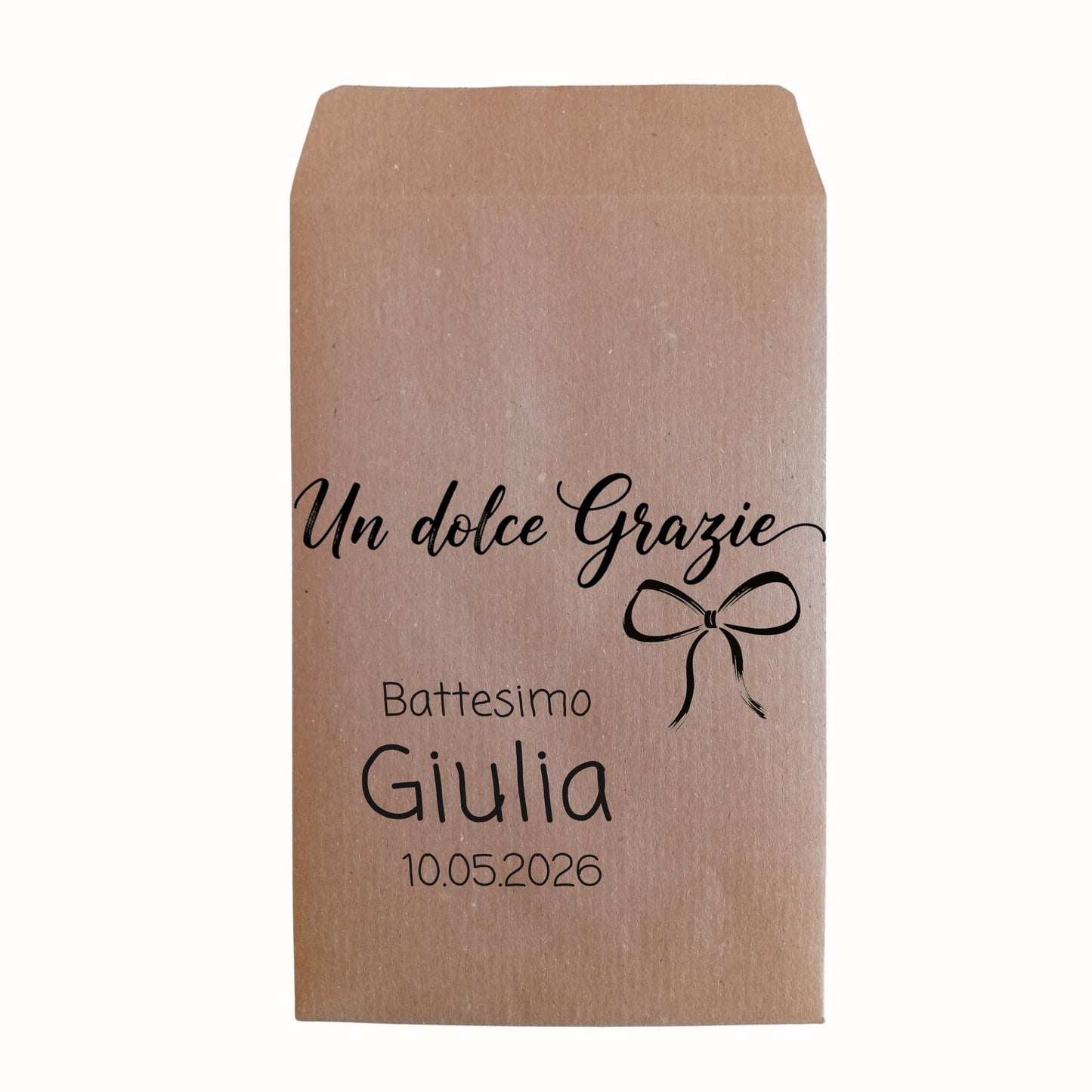 Sacchetti carta Kraft, ideali per semi, confetti e piccolo doni. Bustine confettata per nascita, battesimo, Prima Comunione e Cresima