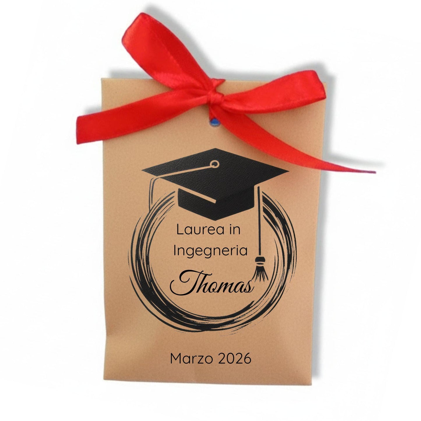 50 Sacchetti carta kraft personalizzabili Laurea, bmboniere laurea, confettata per diploma di laurea, magistrale, sacchetti eco friendly