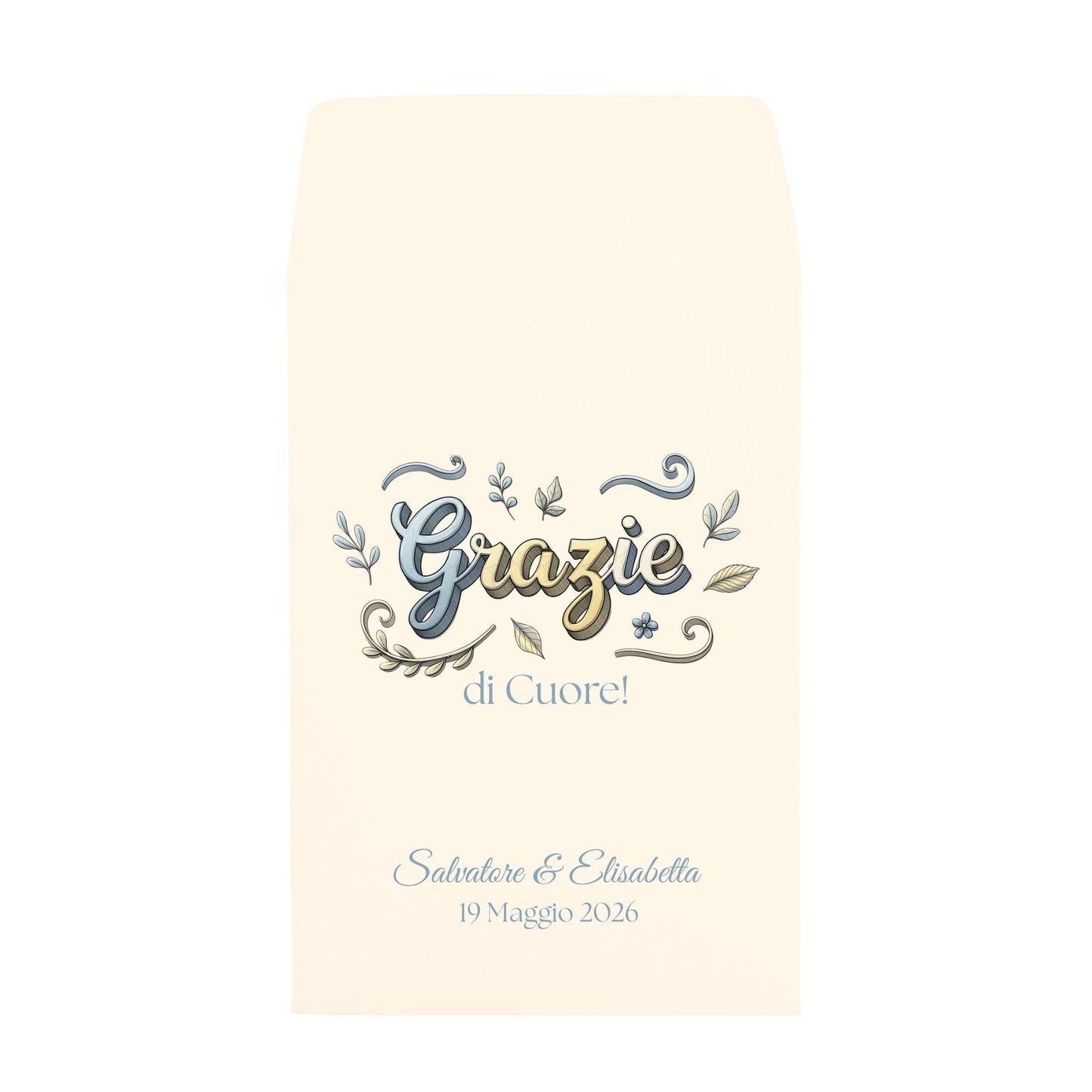 50 Sacchetti personalizzati in carta avorio Matrimonio. Bustine confettata. Sacchettini per confetti personalizzato.