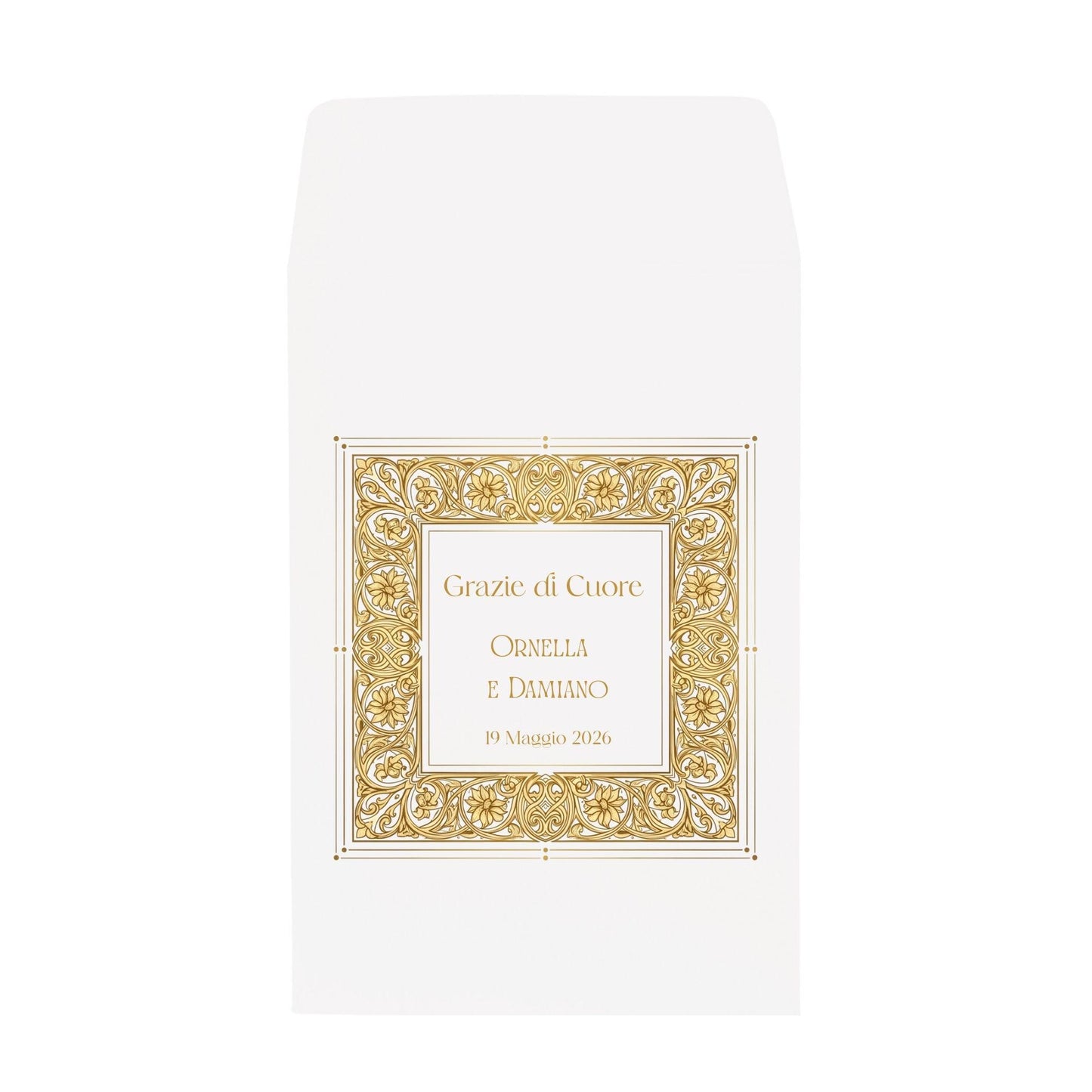 GoyStudio 50 sacchetti carta confetti personalizzabili. bustine bianche con stampa per matrimonio anniversario occasioni speciali