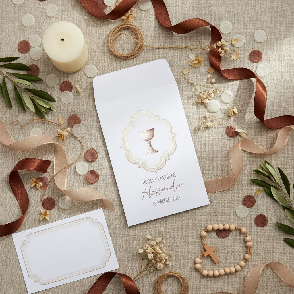 50 Sacchetti in carta, bustine confettata prima comunione bambina. Sacchetto per confetti o caramelle. Bomboniera, fine festa personalizzato
